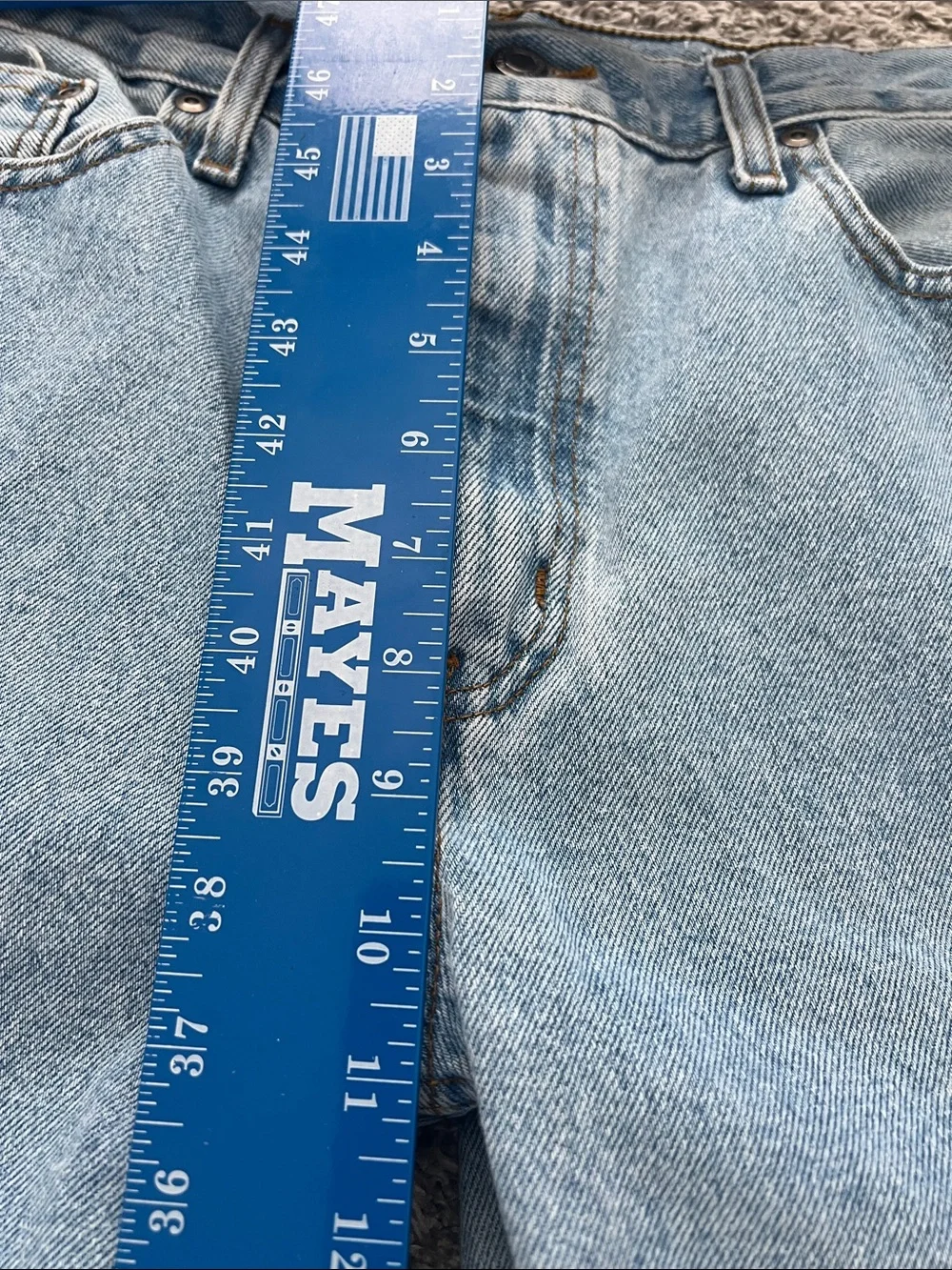 George Men's Regular Fit Straight Cotton Jeans Light Wash - Size 34x32